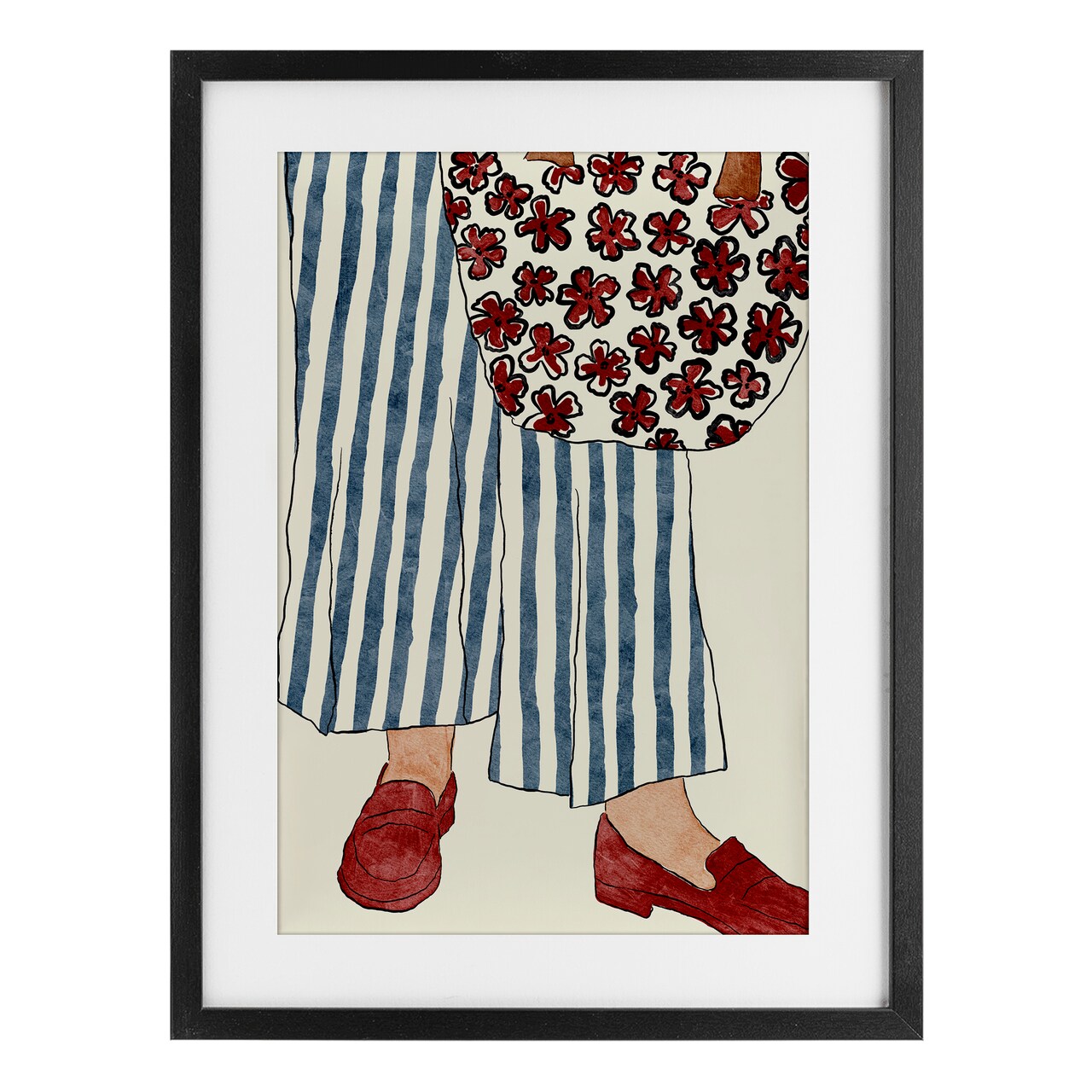 Stupell Industries Striped Minimal Fashion Framed Print Under Glass, design by JJ Design House LLC